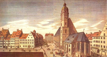 Thomaskirch and Thomasschule, Leipzig 1735